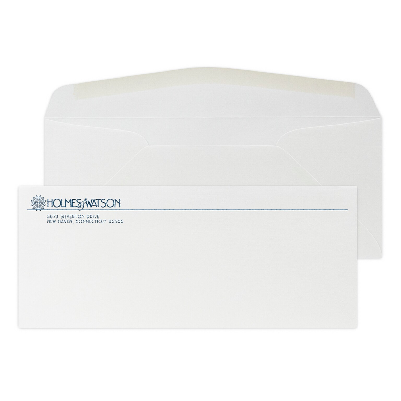 Custom #10 Stationery Envelopes, 4 1/8 x 9 1/2, 80# CLASSIC® LINEN Solar White Text, 1 Custom Raised Ink, 250 / Pack