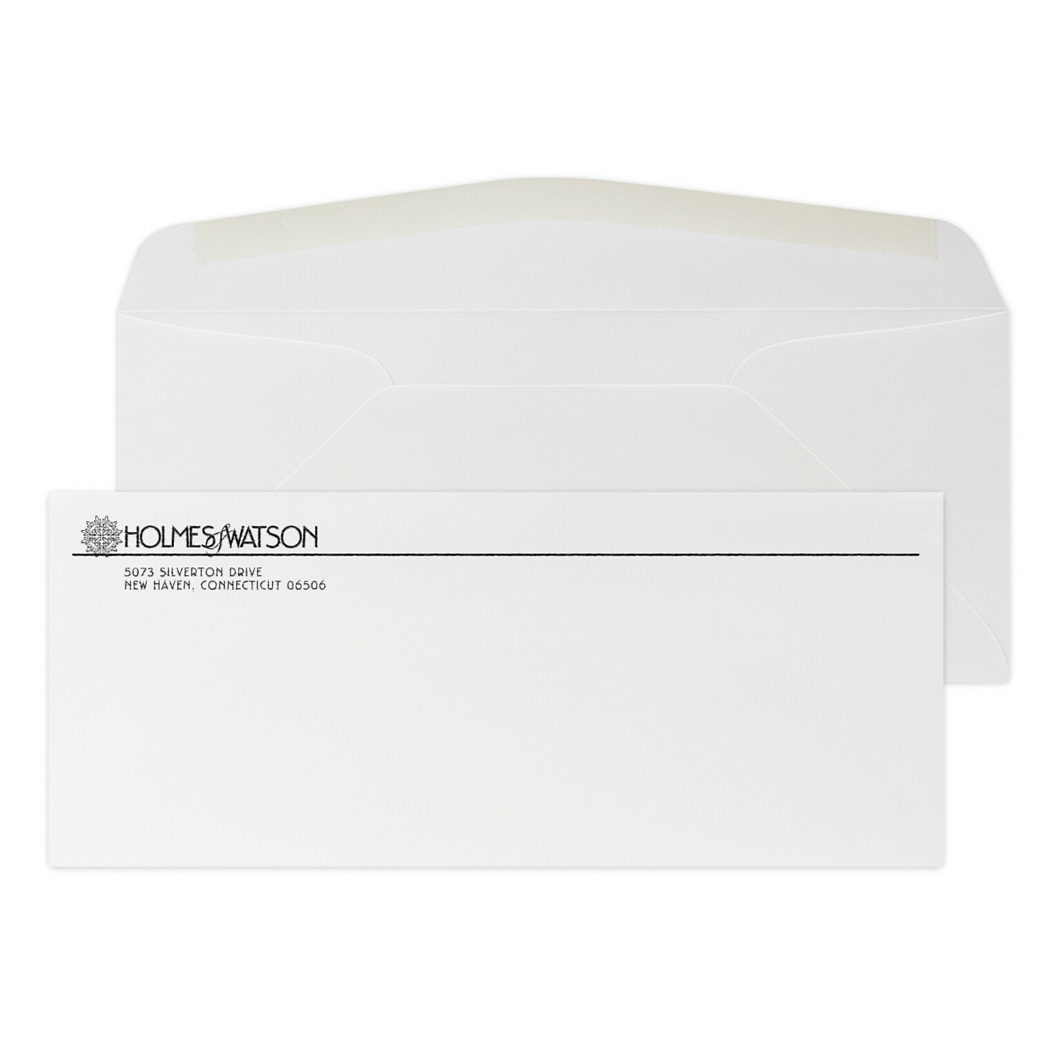 Custom #10 Stationery Envelopes, 4 1/8 x 9 1/2, 80# CLASSIC® LINEN Solar White Text, 1 Standard Raised Ink, 250 / Pack