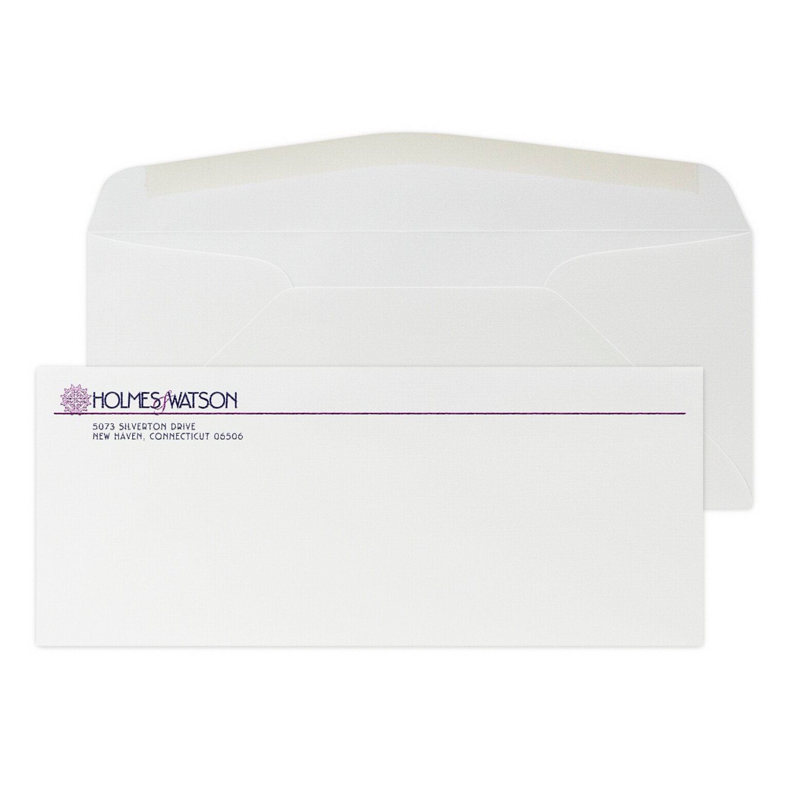 Custom #10 Stationery Envelopes, 4 1/8 x 9 1/2, 80# CLASSIC® LINEN Solar White Text, 2 Custom Raised Inks, 250 / Pack