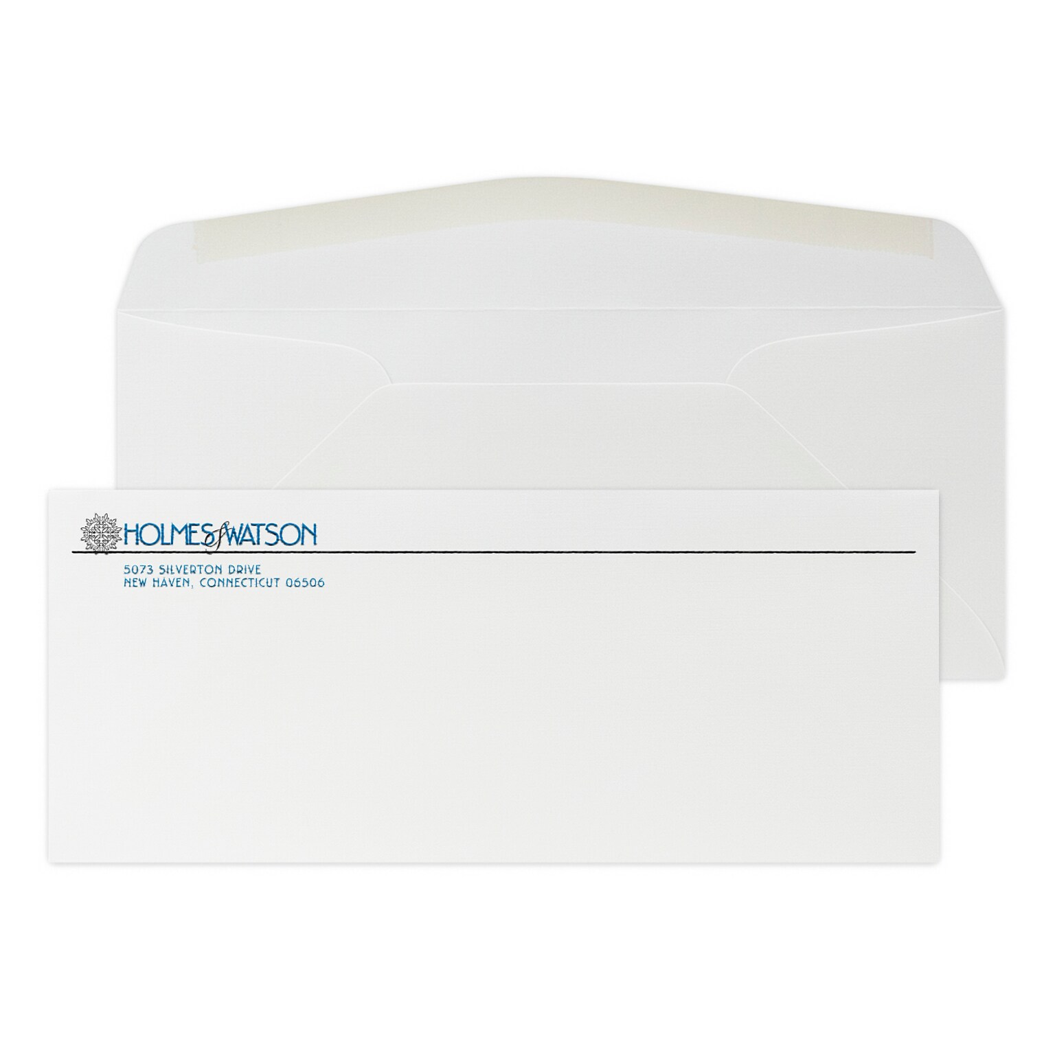 Custom #10 Stationery Envelopes, 4 1/8 x 9 1/2, 80# CLASSIC® LINEN Solar White Text, 2 Standard Raised Inks, 250 / Pack