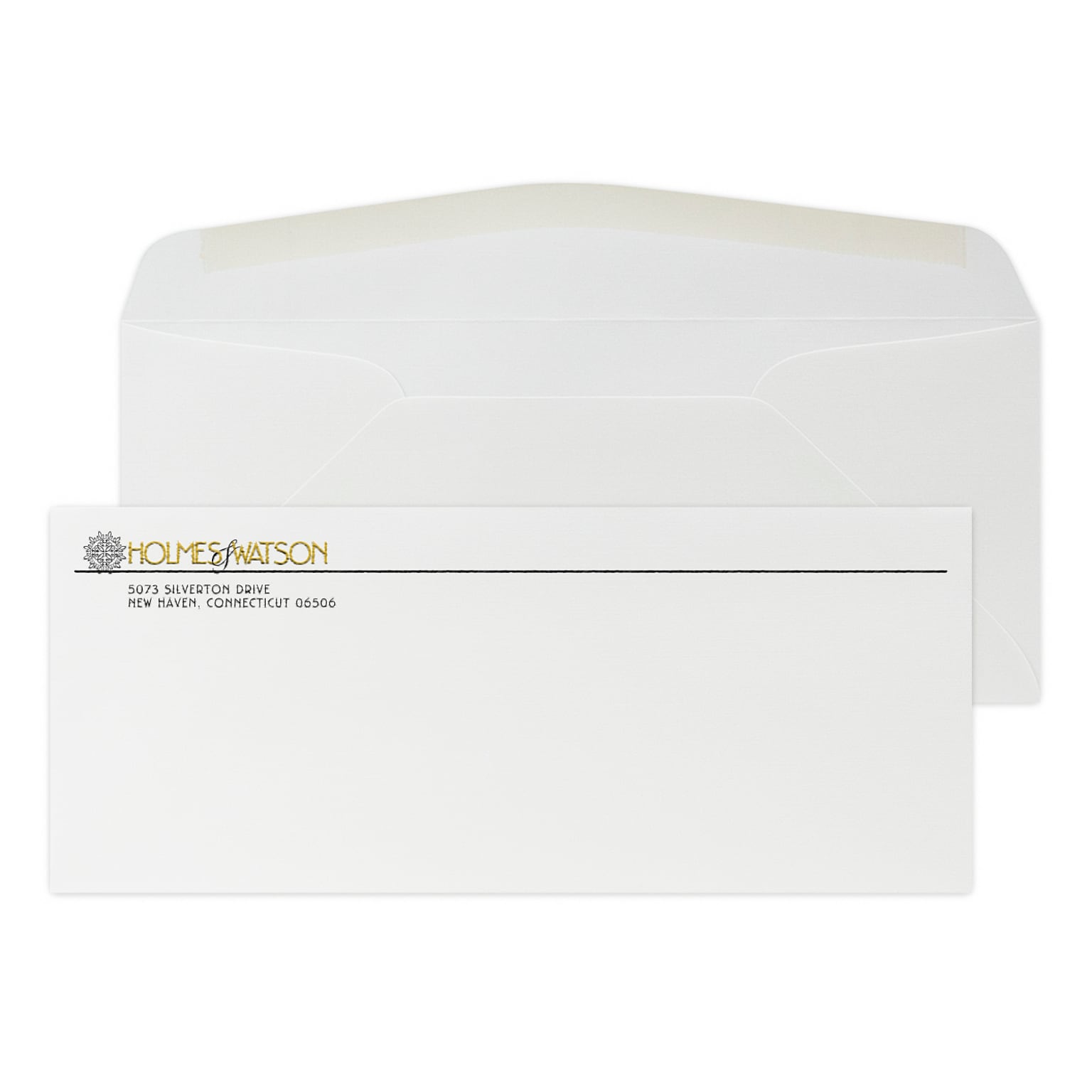 Custom #10 Stationery Envelopes, 4 1/8x9 1/2, 80# CLASSIC® LINEN Solar White Text, 1 Std and 1 Custom Raised Inks, 250/Pack
