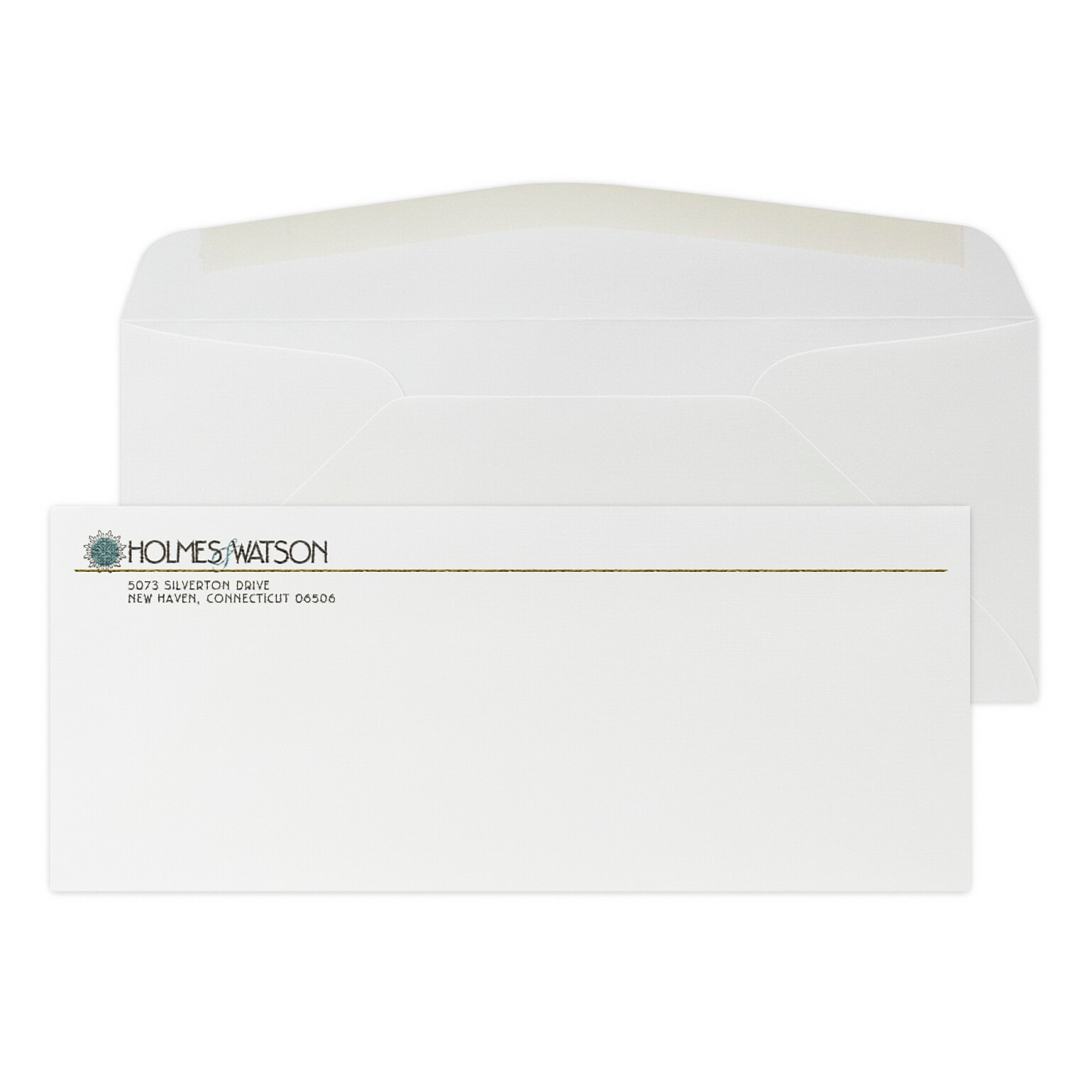 Custom Full Color #10 Stationery Envelopes, 4 1/8 x 9 1/2, 80# CLASSIC® LINEN Solar White Text, Raised Ink, 250 / Pack