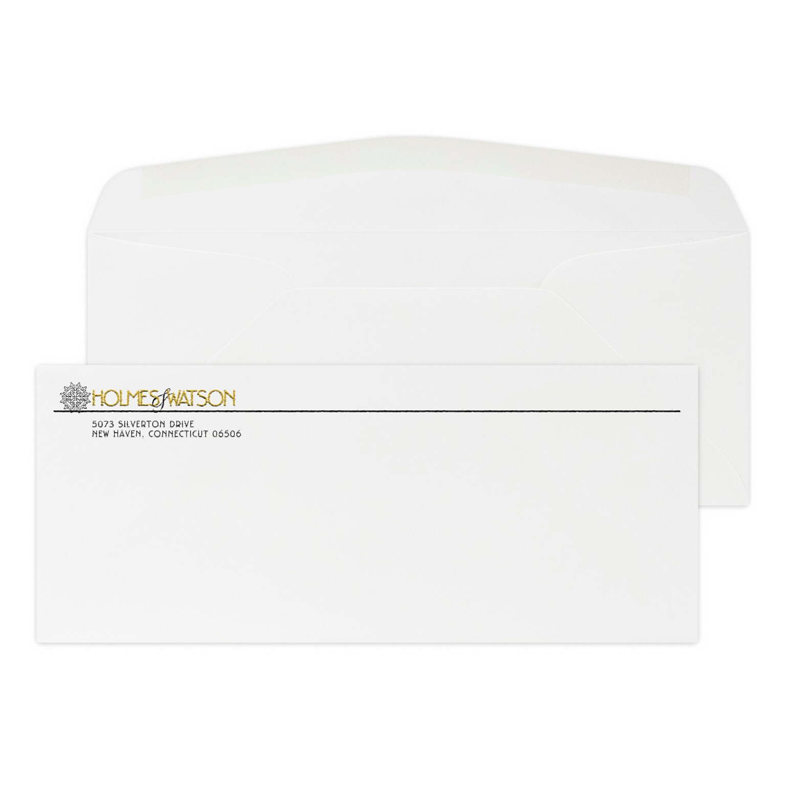 Custom #10 Stationery Envelopes, 4 1/8 x 9 1/2, 24# White Bond, 1 Standard and 1 Custom Raised Inks, 250 / Pack