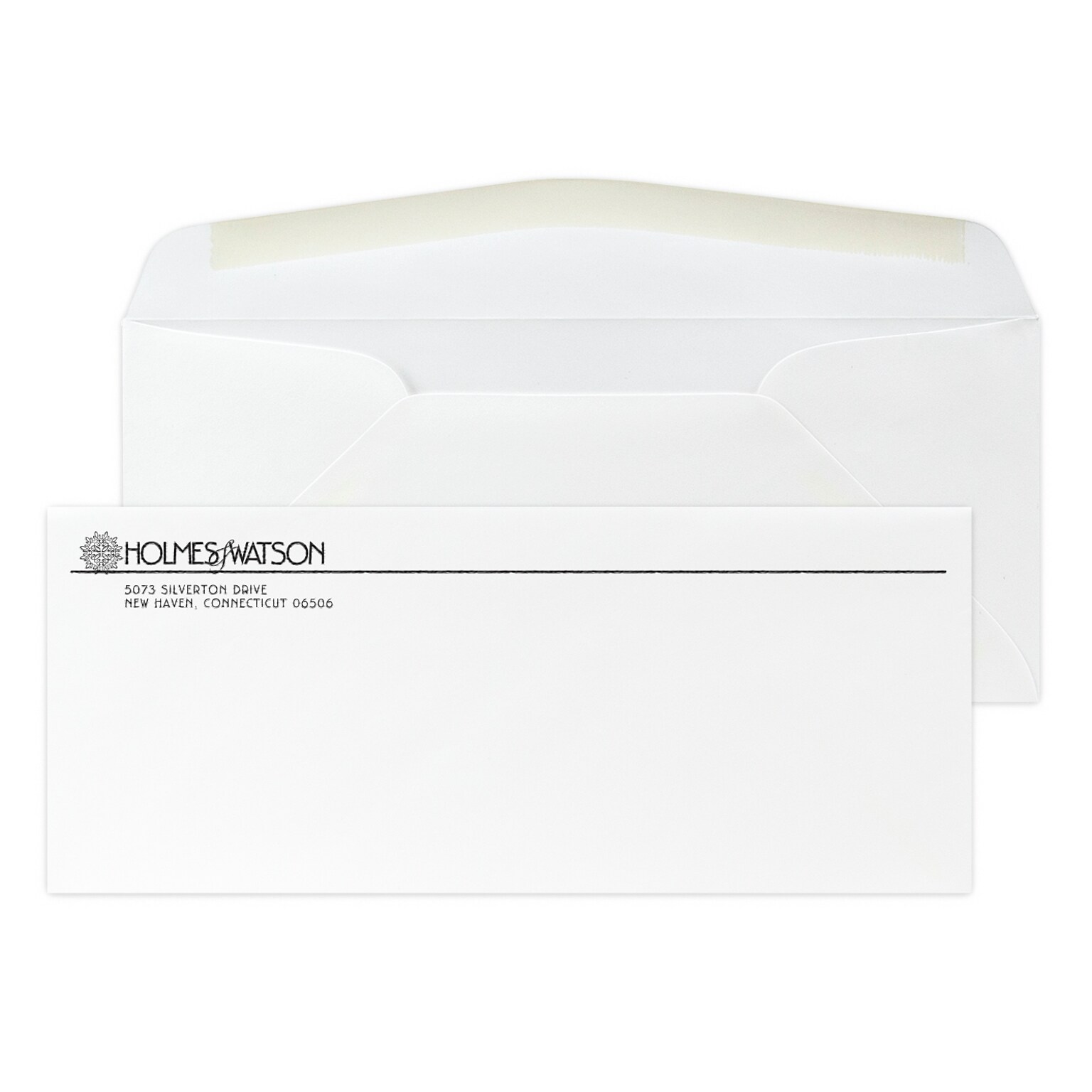 Custom #10 Stationery Envelopes, 4 1/8 x 9 1/2, 24# CLASSIC® CREST Solar White, 1 Standard Raised Ink, 250 / Pack