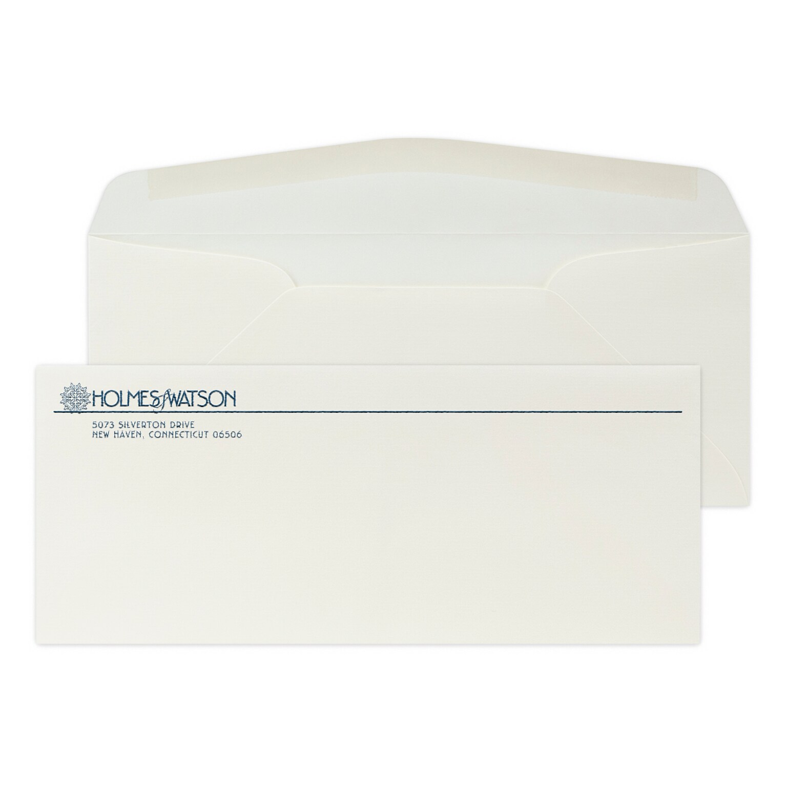 Custom #10 Stationery Envelopes, 4 1/8 x 9 1/2, 24# CLASSIC® LAID Natural White, 1 Custom Raised Ink, 250 / Pack
