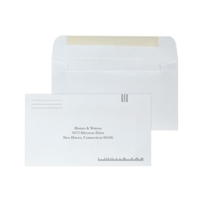 Custom #6-1/2 Barcode Standard Envelopes, 3 1/2 x 6 1/4, 24# White Wove, 1 Standard Ink, 250 / Pac