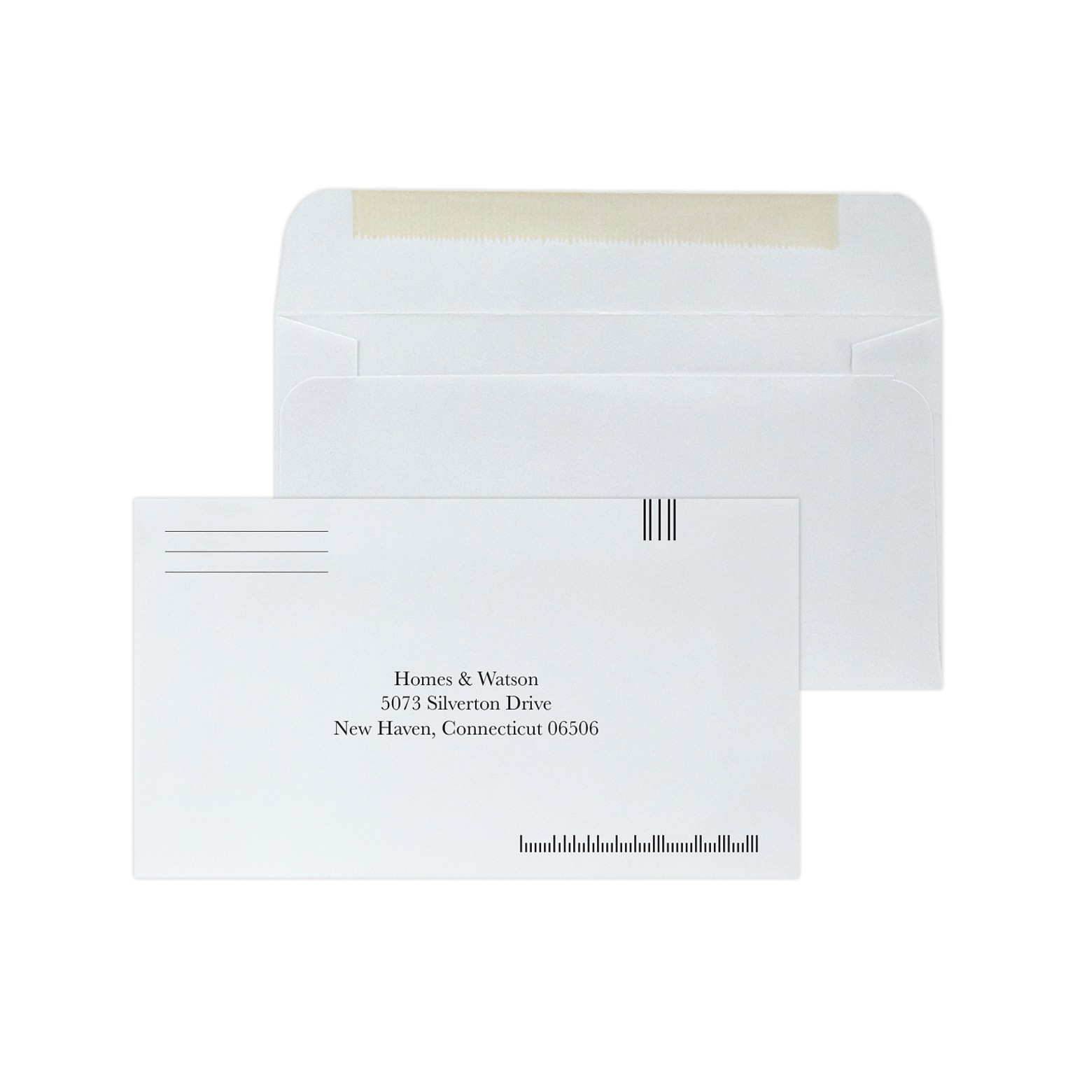 Custom #6-1/2 Barcode Standard Envelopes, 3 1/2 x 6 1/4, 24# White Wove, 1 Standard Ink, 250 / Pack