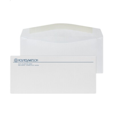 Custom #9 Standard Envelopes, 3 7/8 x 8 7/8, 24# White Wove, 1 Custom Ink, 250 / Pack