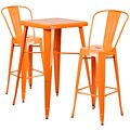 Flash Furniture Metal Indoor/Outdoor Bar Table Set with 2 Barstools, Orange (CH31330B230GBOR)