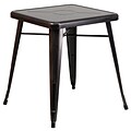 Flash Furniture Square Metal Indoor/Outdoor Table, 27.75 x 27.75, Black/Antique Gold (CH3133029BQ)