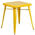 Flash Furniture Square Metal Indoor/Outdoor Table, 24 x 24 , Yellow (CH3133029YL)