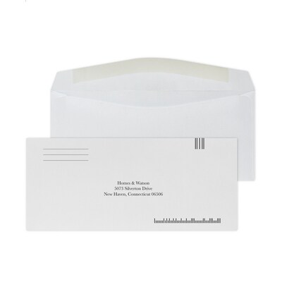 Custom #9 Barcode Standard Envelopes, 3 7/8 x 8 7/8, 24# White Wove, 1 Standard Ink, 250 / Pack