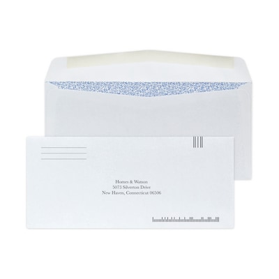 Custom #9 Barcode Standard Envelopes with Security Tint, 3 7/8 x 8 7/8, 24# White Wove, 1 Standard