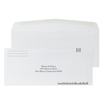 Custom #10 Barcode Standard Envelopes, 4 1/4" x 9 1/2", 24# White Wove, 1 Standard Ink, 250 / Pack