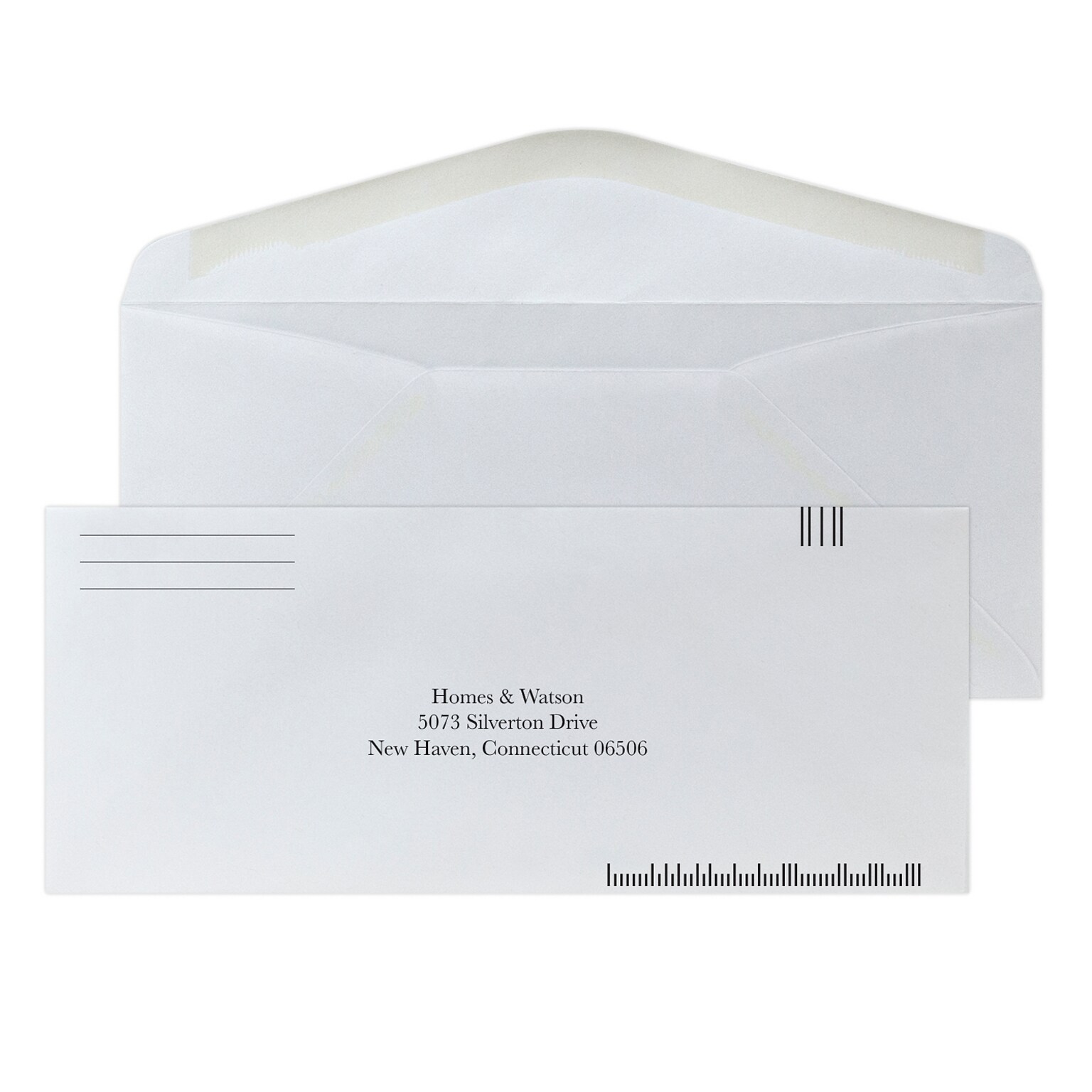 Custom #10 Barcode Standard Envelopes, 4 1/4 x 9 1/2, EarthFirst/SFI Logos, 24# White Recycled, 1 Standard Ink, 250 / Pack