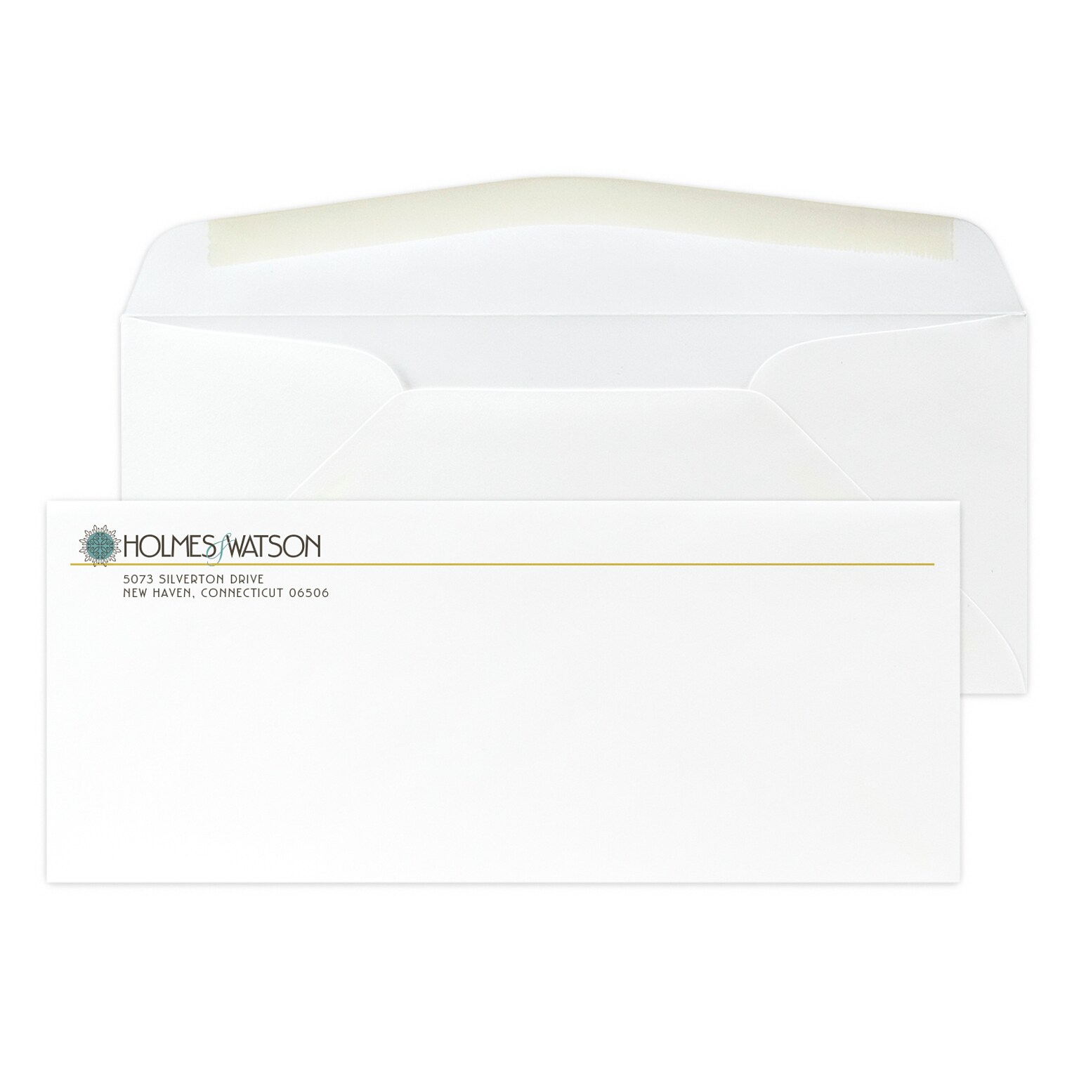 Custom Full Color #10 Stationery Envelopes, 4 1/8 x 9 1/2, 70# Cougar Opaque Smooth White, Flat Ink, 250 / Pack