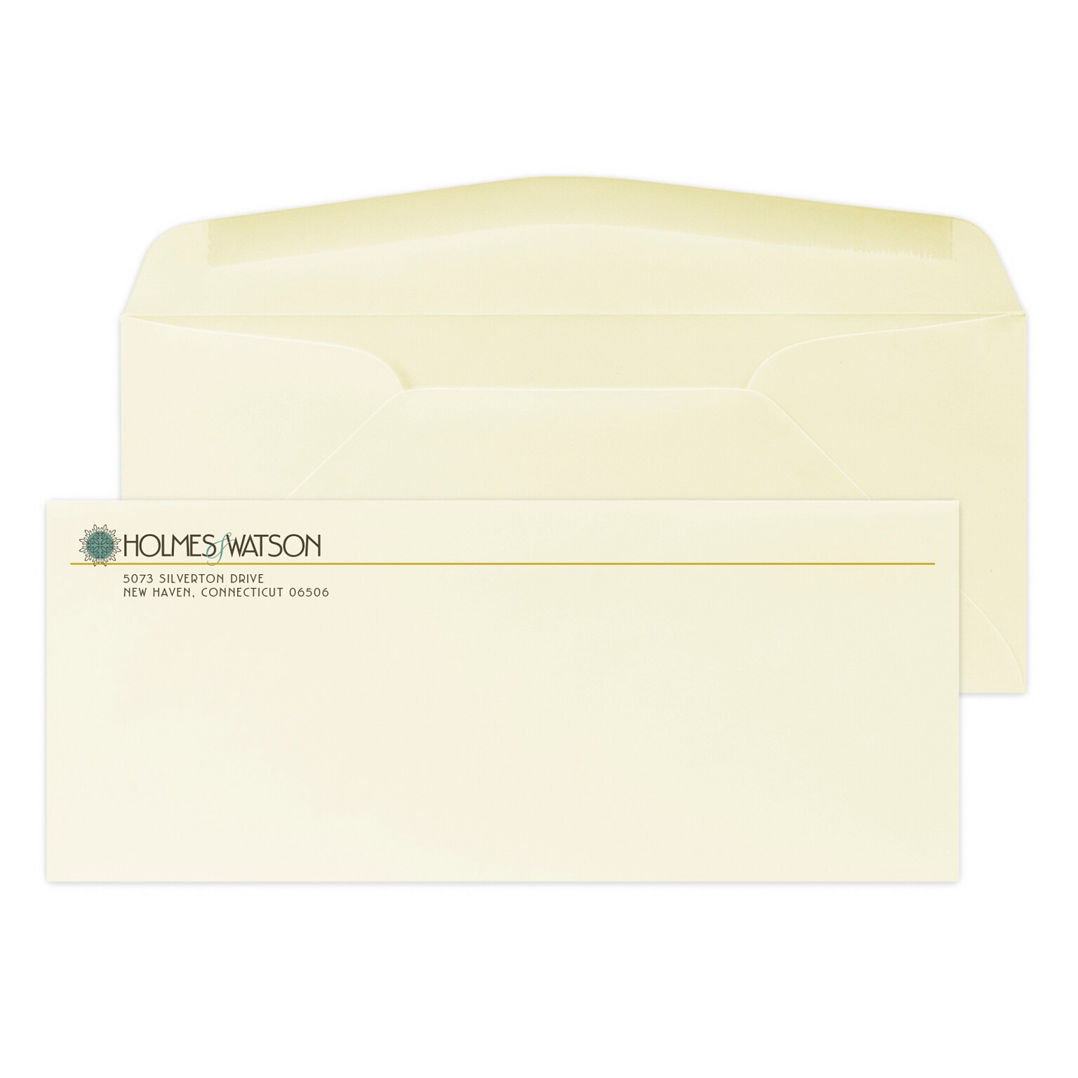 Custom Full Color #10 Stationery Envelopes, 4 1/8 x 9 1/2, 24# CLASSIC® CREST Baronial Ivory, Flat Ink, 250 / Pack