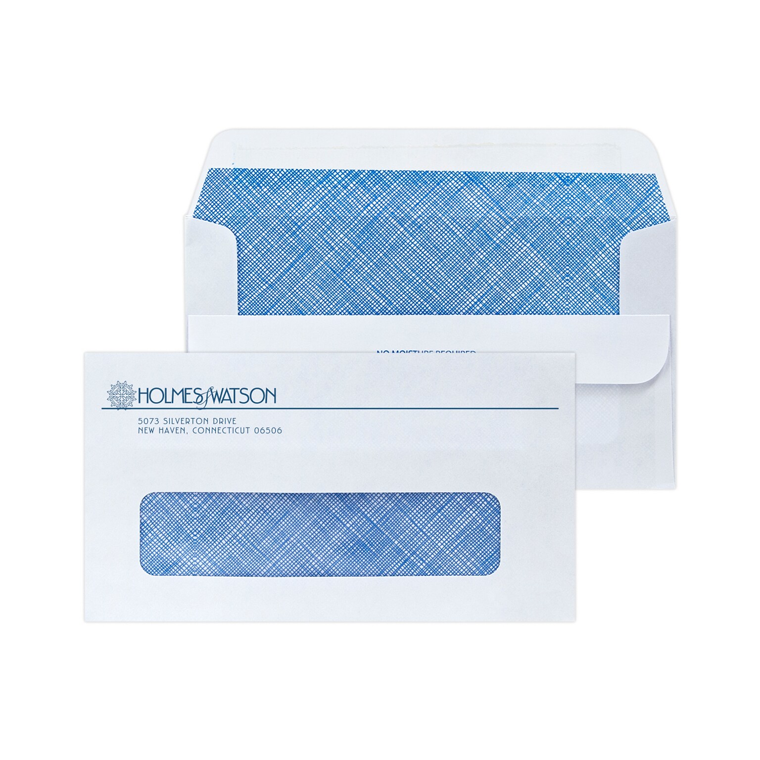 Custom #6-3/4 Self Seal Window Envelopes with Security Tint, 3 5/8 x 6 1/2, 24# White Wove, 1 Custom Ink, 250 / Pack