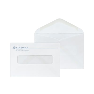 Custom 4-1/2 x 6-1/4 One Fold Billing Window Envelopes, 24# White Wove, 1 Custom Ink, 250 / Pack