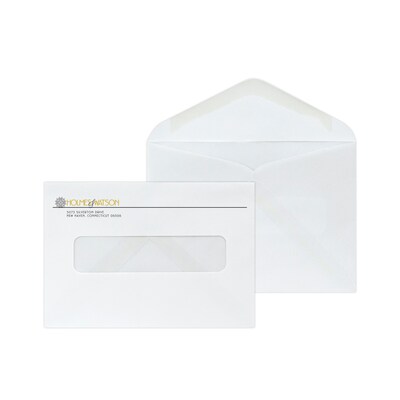 Custom 4-1/2 x 6-1/4 One Fold Billing Window Envelopes, 24# White Wove, 1 Standard and 1 Custom In