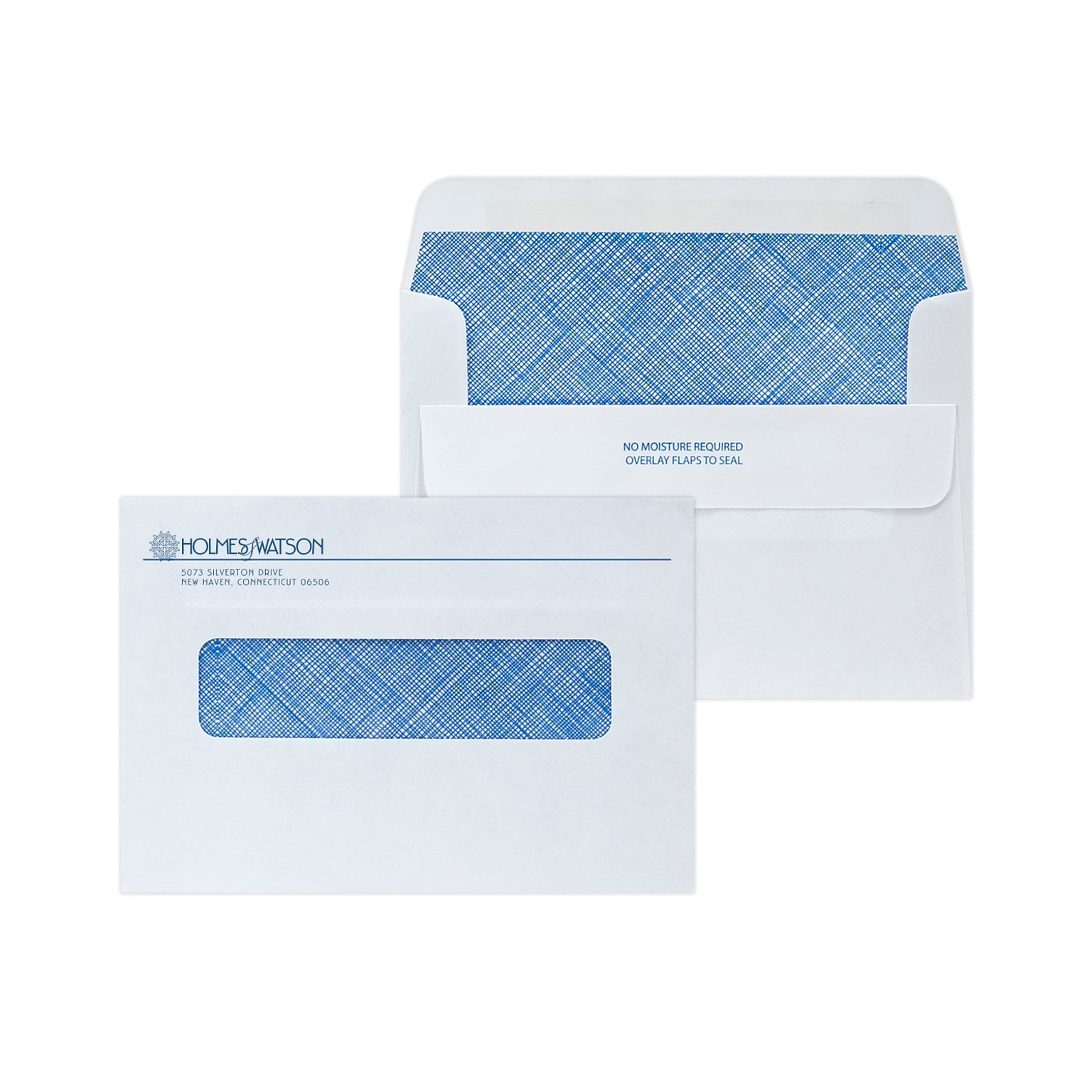 Custom 4-1/2 x 6-1/2 One Fold Self Seal Billing Window Envelopes with Security Tint, 24# White Wove, 1 Custom Ink, 250 / Pack