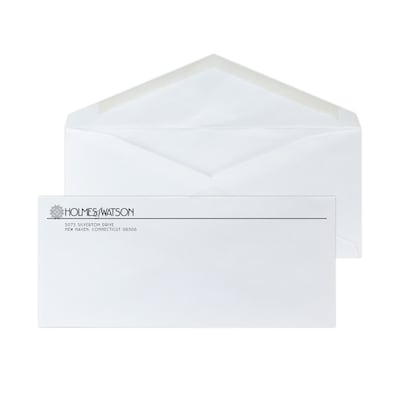 Custom #9 Envelopes with V-flap, 3 7/8 x 8 7/8, 24# White Wove, 1 Standard Ink, 250 / Pack