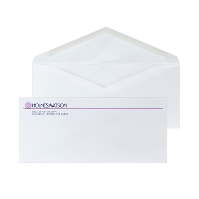 Custom #9 Envelopes with V-flap, 3 7/8 x 8 7/8, 24# White Wove, 2 Custom Inks, 250 / Pack