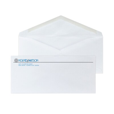 Custom #9 Envelopes with V-flap, 3 7/8 x 8 7/8, 24# White Wove, 2 Standard Inks, 250 / Pack
