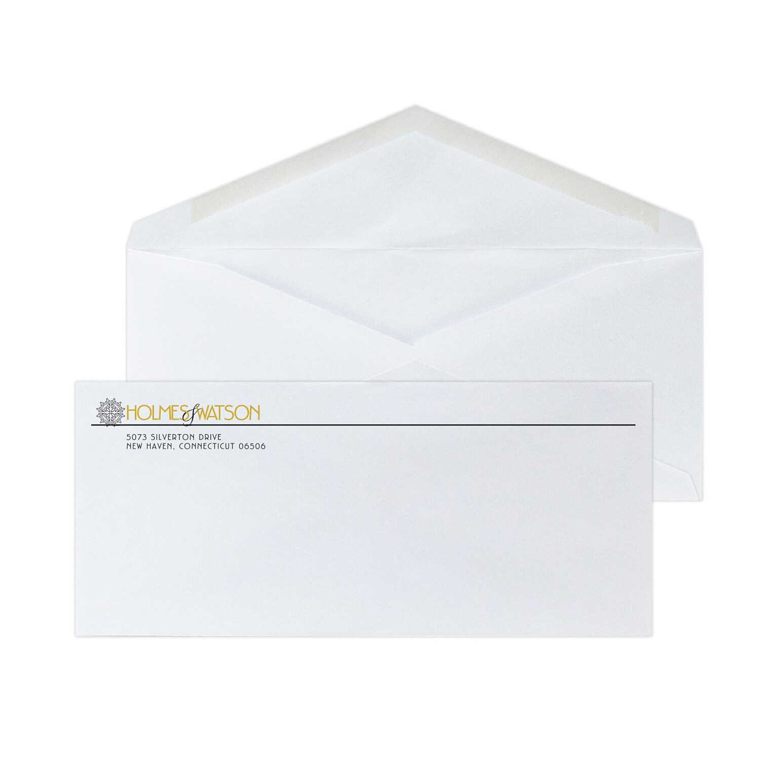 Custom #9 Envelopes with V-flap, 3 7/8 x 8 7/8, 24# White Wove, 1 Standard and 1 Custom Inks, 250 / Pack