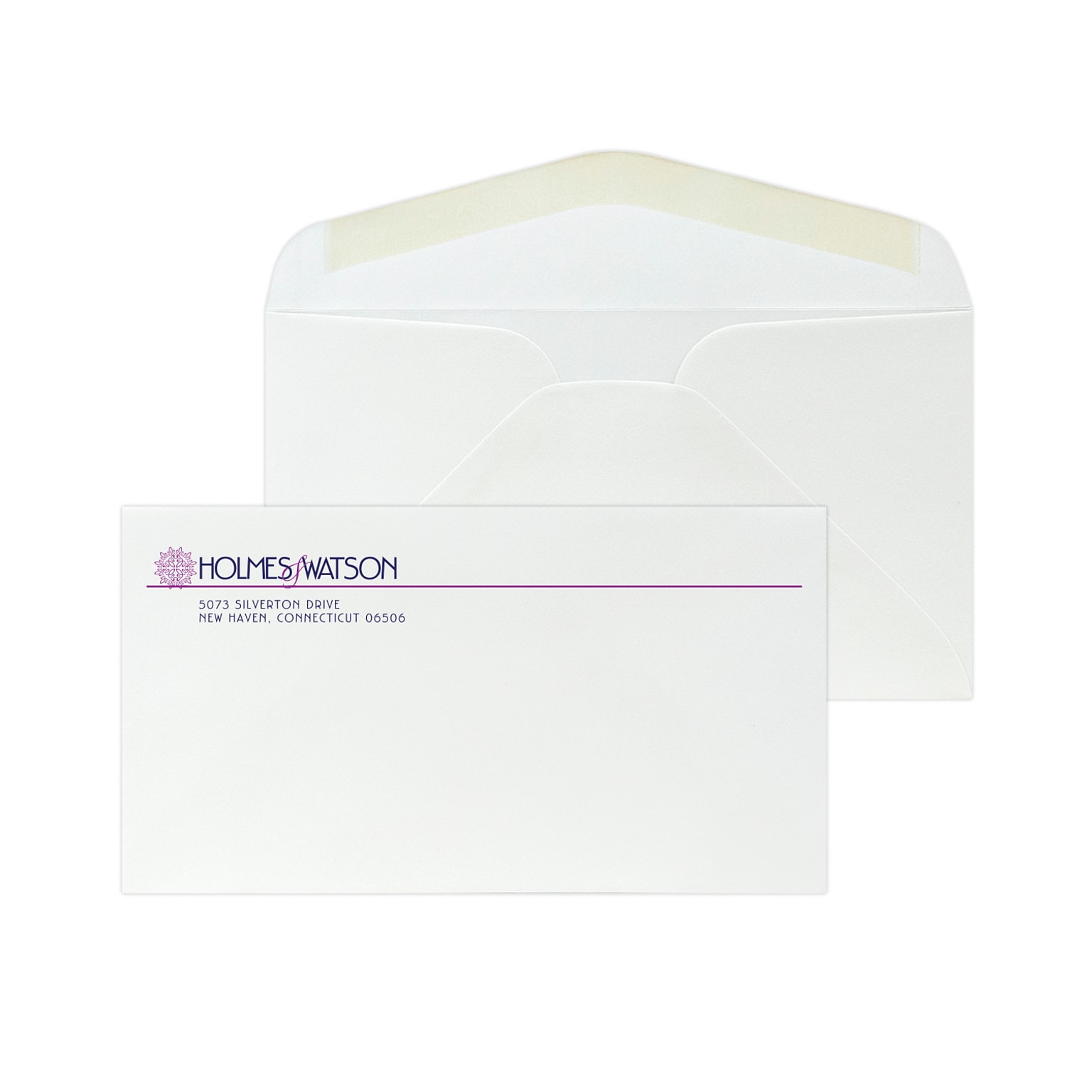 Custom #6-3/4 Standard Envelopes, 3 5/8 x 6 1/2, 24# White 25% Cotton Bond, 2 Custom Inks, 250 / Pack