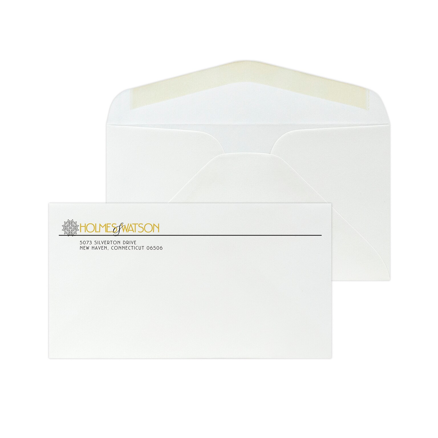 Custom #6-3/4 Standard Envelopes, 3 5/8 x 6 1/2, 24# White 25% Cotton Bond, 1 Standard and 1 Custom Inks, 250 / Pack