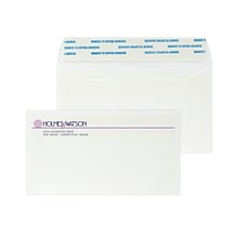 Custom #6-3/4 Peel and Seal Envelopes, 3 5/8 x 6 1/2, 24# White 25% Cotton Bond, 2 Custom Inks, 25