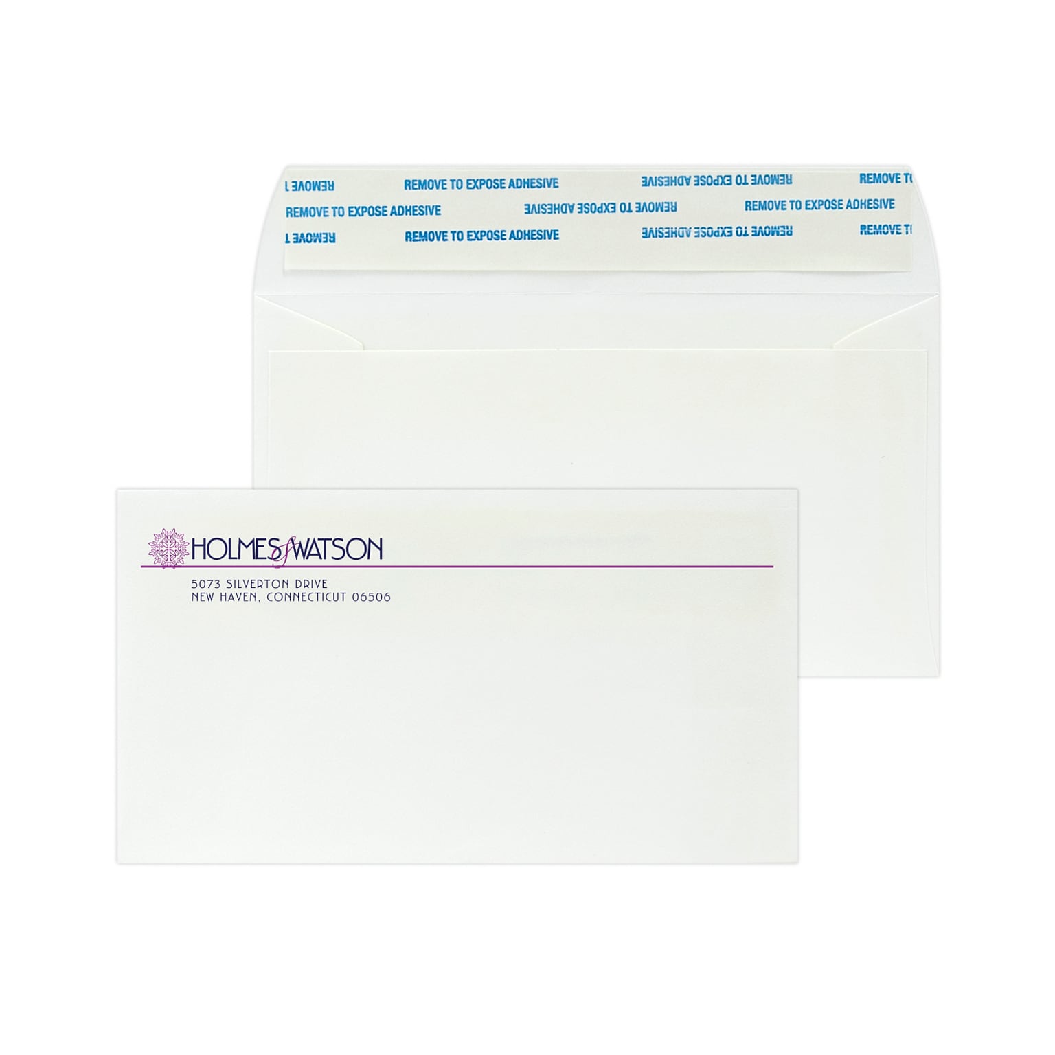 Custom #6-3/4 Peel and Seal Envelopes, 3 5/8 x 6 1/2, 24# White 25% Cotton Bond, 2 Custom Inks, 250 / Pack