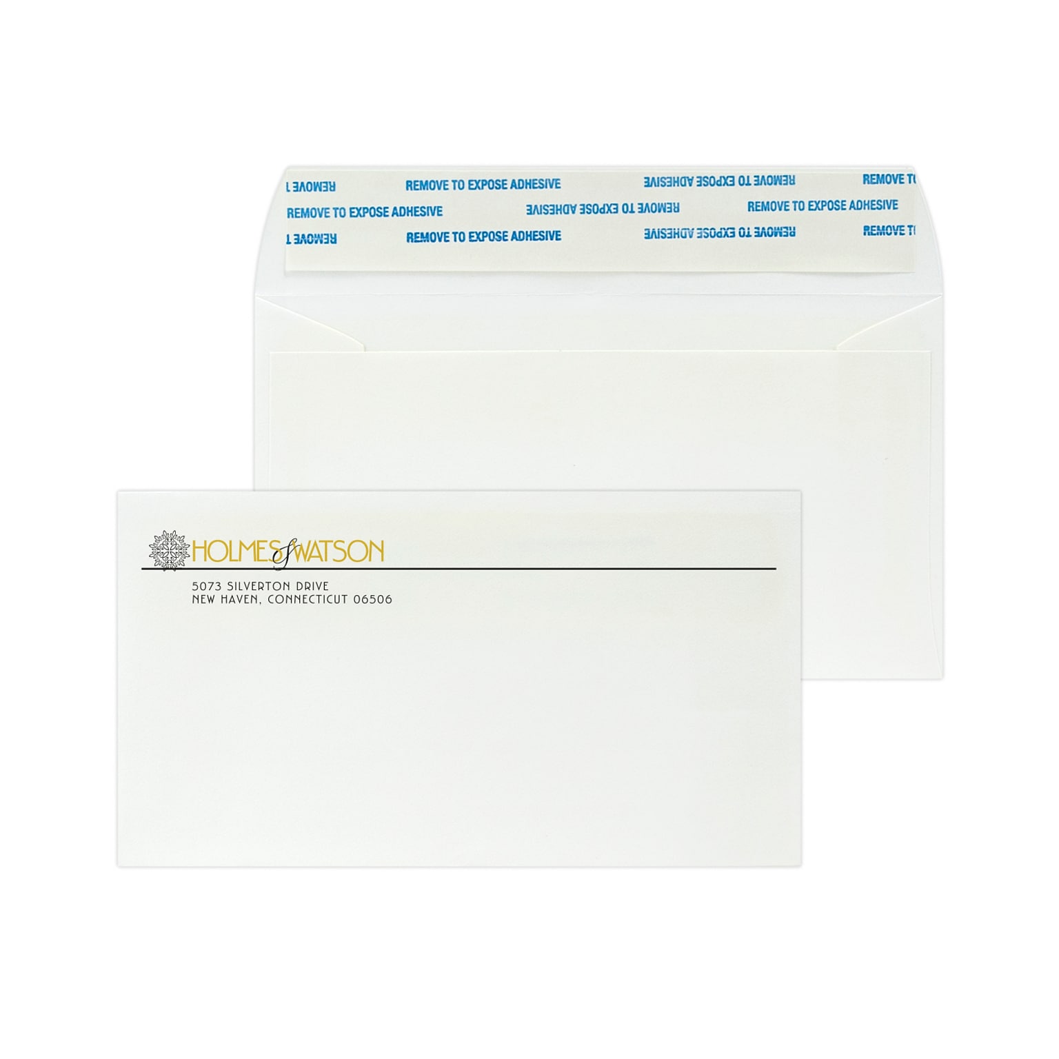 Custom #6-3/4 Peel and Seal Envelopes, 3 5/8 x 6 1/2, 24# White 25% Cotton Bond, 1 Standard and 1 Custom Inks, 250 / Pack