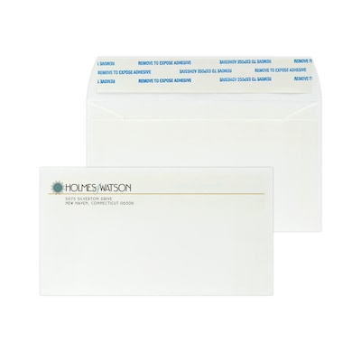 Custom Full Color #6-3/4 Peel and Seal Envelopes, 3 5/8 x 6 1/2, 24# White 25% Cotton Bond, 250 /