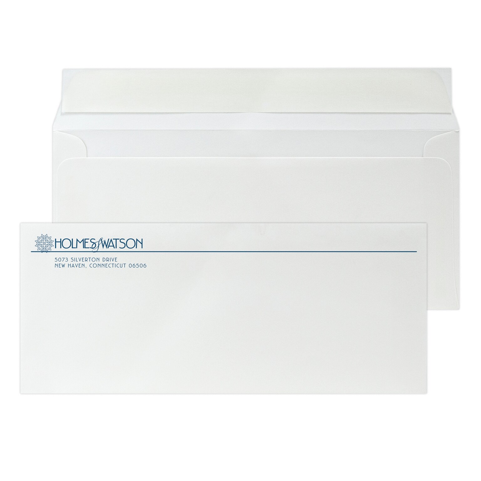Custom #10 Peel and Seal Envelopes, 4 1/8 x 9 1/2, 24# White 25% Cotton Bond, 1 Custom Ink, 250 / Pack