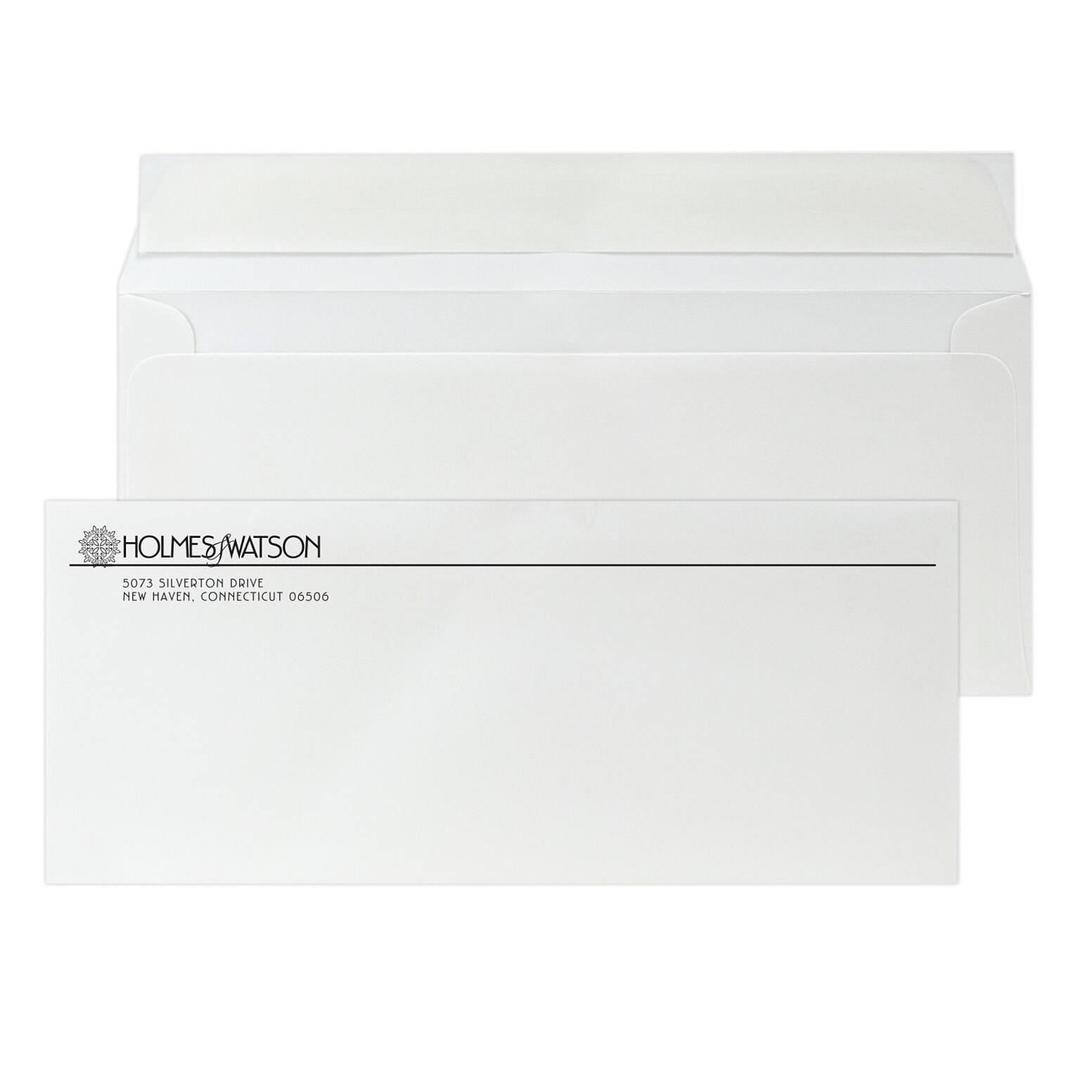 Custom #10 Peel and Seal Envelopes, 4 1/8 x 9 1/2, 24# White 25% Cotton Bond, 1 Standard Ink, 250 / Pack
