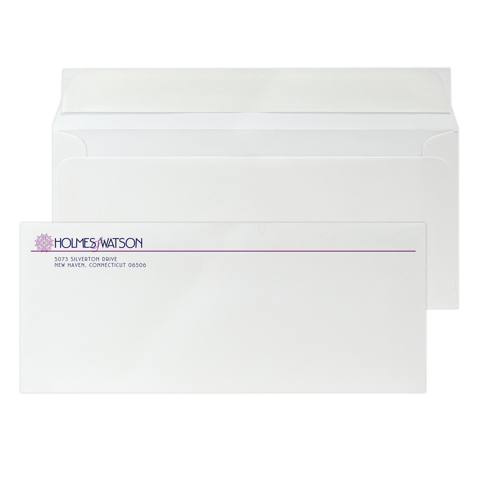 Custom #10 Peel and Seal Envelopes, 4 1/8 x 9 1/2, 24# White 25% Cotton Bond, 2 Custom Inks, 250 / Pack