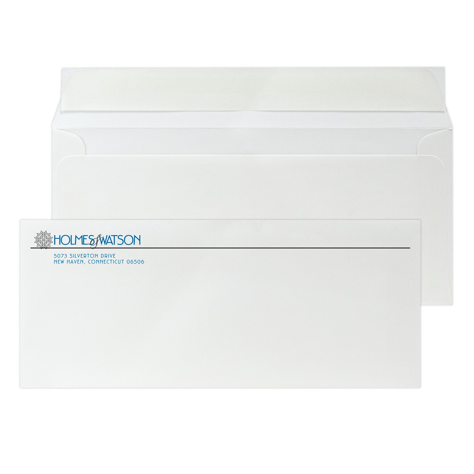 Custom #10 Peel and Seal Envelopes, 4 1/8 x 9 1/2, 24# White 25% Cotton Bond, 2 Standard Inks, 250 / Pack