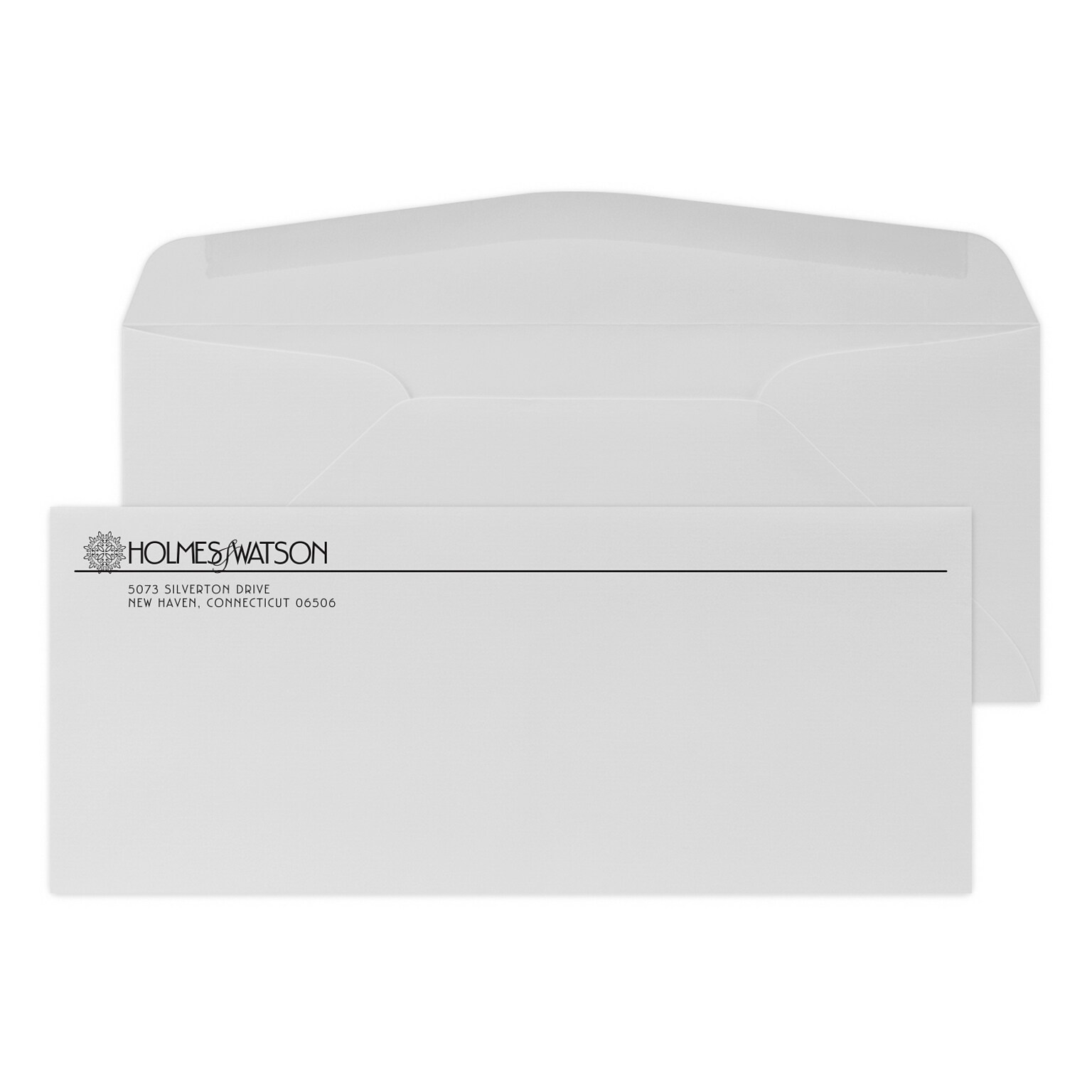 Custom #10 Stationery Envelopes, 4 1/8 x 9 1/2, 24# CLASSIC® LAID Antique Gray, 1 Standard Flat Ink, 250 / Pack