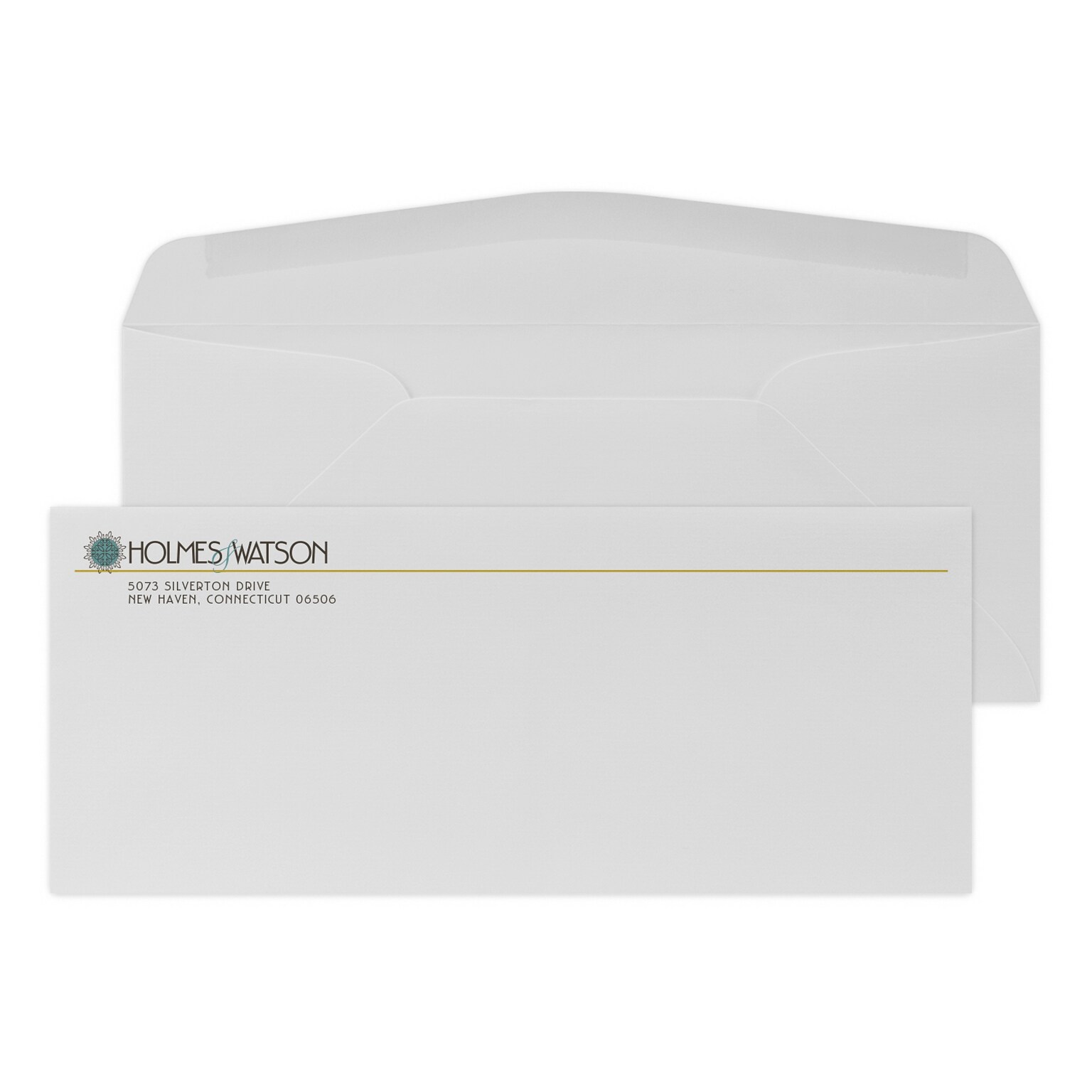 Custom Full Color #10 Stationery Envelopes, 4 1/4 x 9 1/2, 24# CLASSIC® LAID Antique Gray, Flat Ink, 250 / Pack