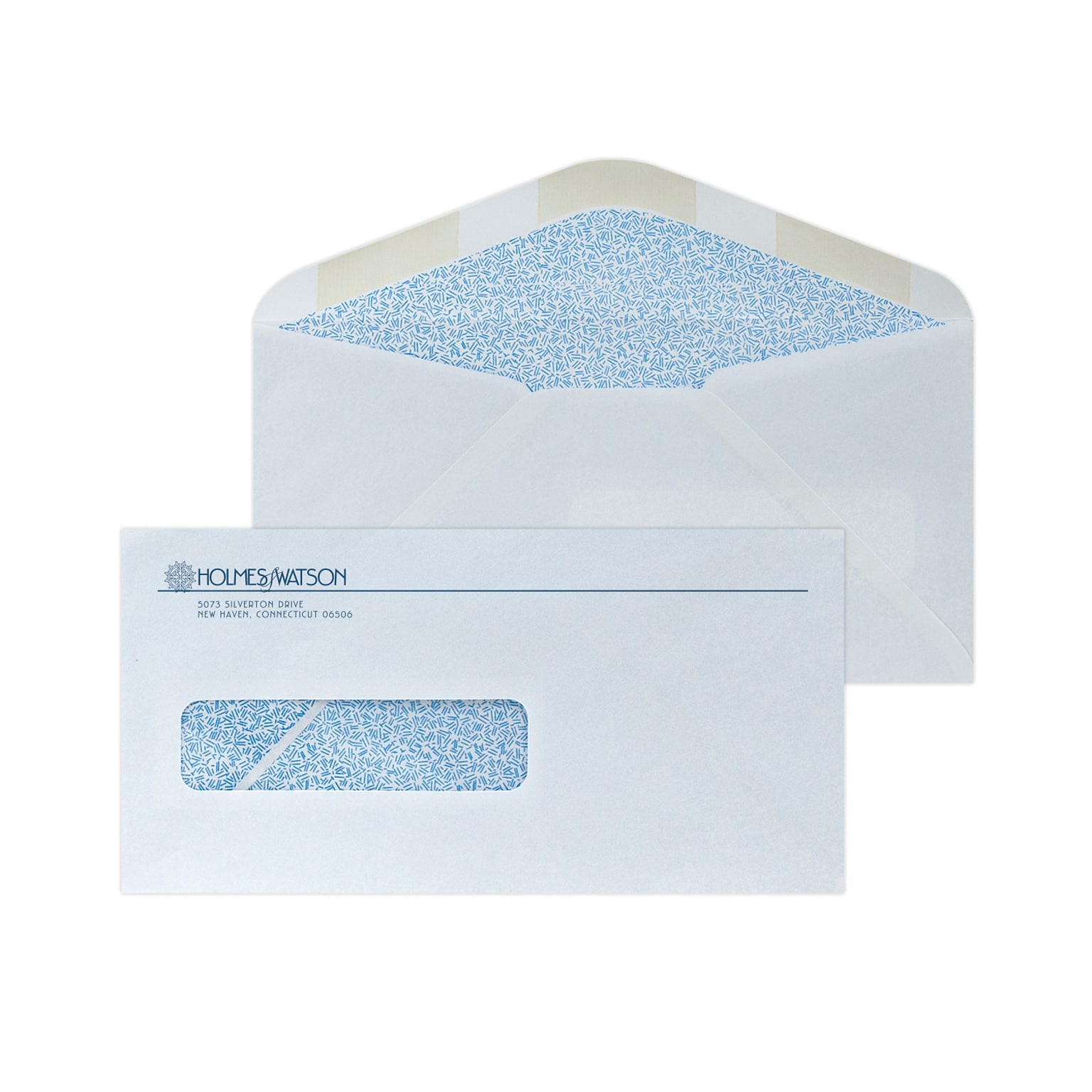 Custom 4-1/2 x 9 Insurance Claim Left Window Envelopes with Security Tint, 24# White Wove, 1 Custom Ink, 250 / Pack
