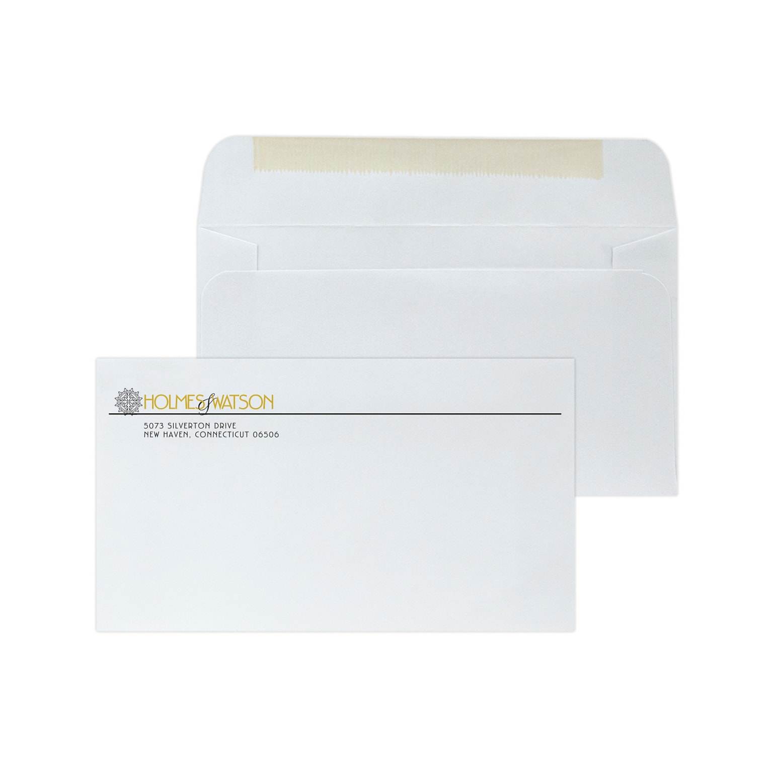 Custom #6-1/2 Standard Envelopes, 3 1/2 x 6 1/4, 24# White Wove, 1 Standard and 1 Custom Inks, 250 / Pack