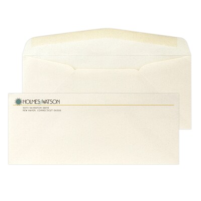 Custom Full Color #10 Stationery Envelopes, 4 1/4 x 9 1/2, ENVIRONMENT® 24# Natural White Fiber Re