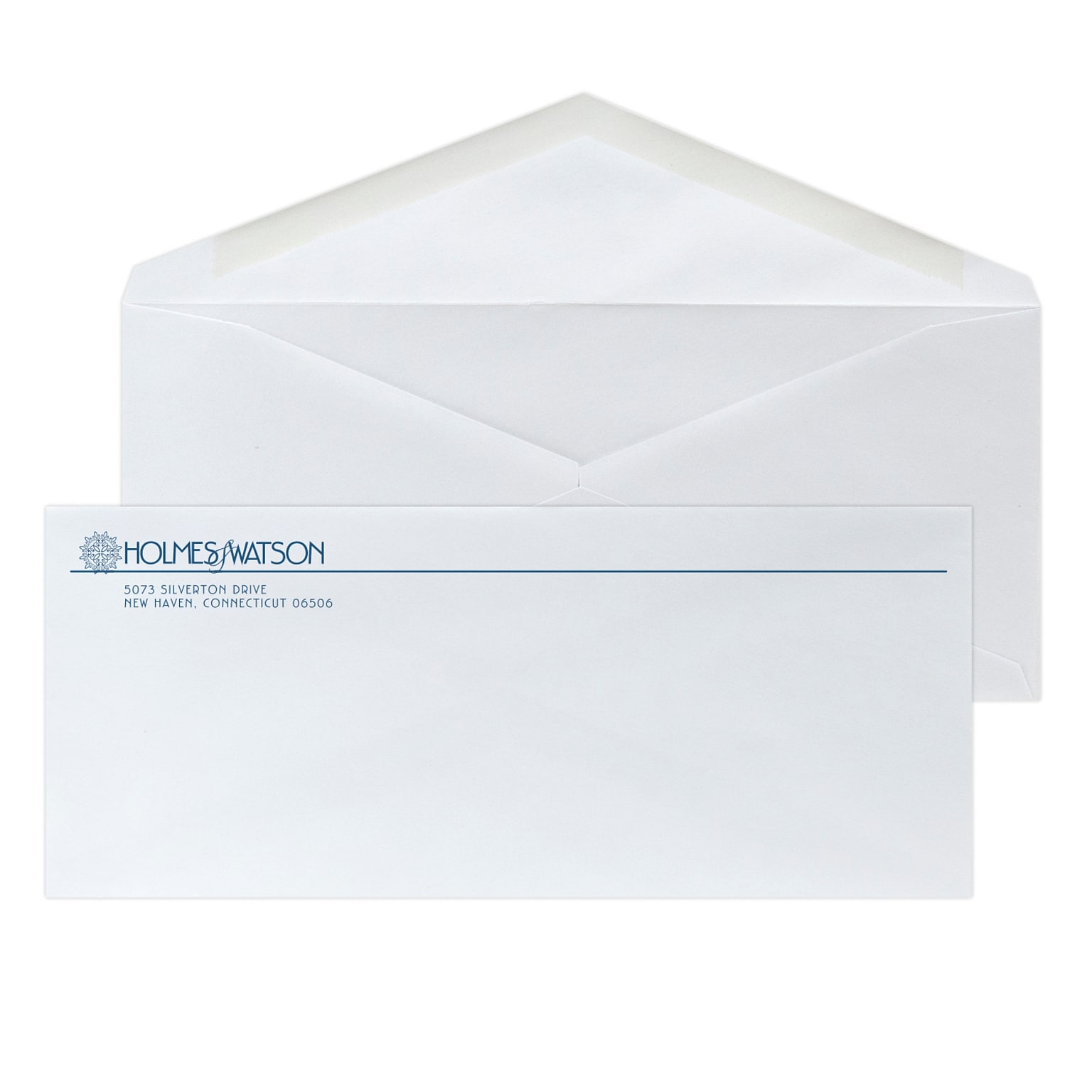 Custom #10 Envelopes with V-Flap, 4 1/4 x 9 1/2, 24# White Wove, 1 Custom Ink, 250 / Pack