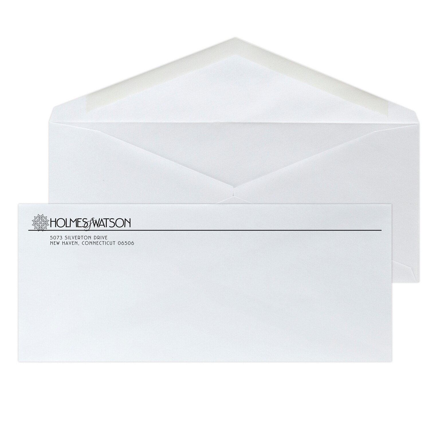 Custom #10 Envelopes with V-Flap, 4 1/8 x 9 1/2, 24# White Wove, 1 Standard Ink, 250 / Pack