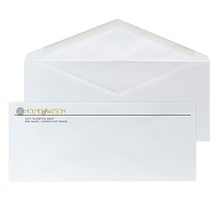 Custom #10 Envelopes with V-Flap, 4 1/4 x 9 1/2, 24# White Wove, 1 Standard and 1 Custom Inks, 250