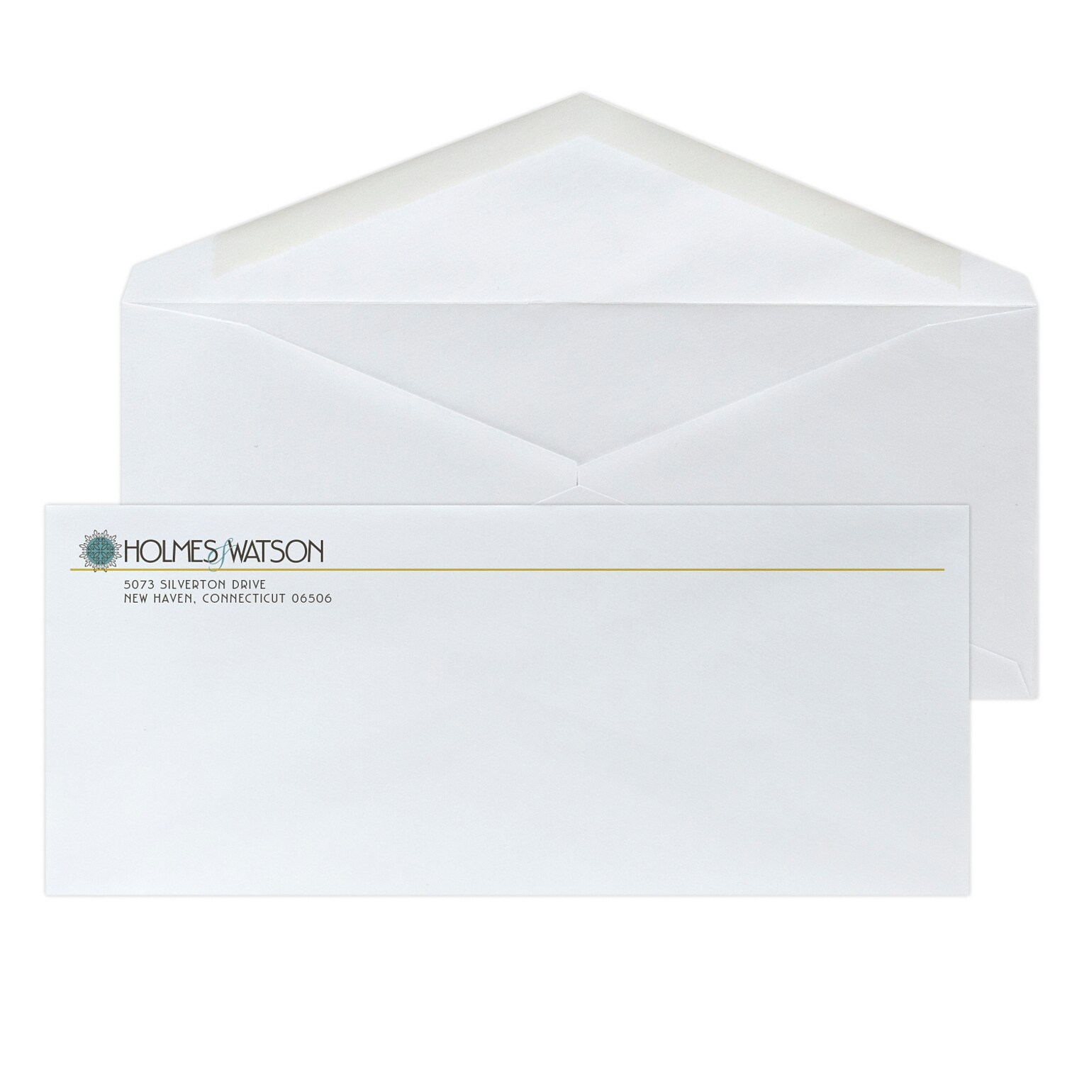 Custom Full Color #10 Envelopes with V-Flap, 4 1/8 x 9 1/2, 24# White Wove, 250 / Pack