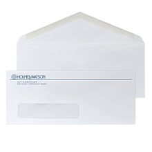 Custom #10 Window Envelopes with V-Flap, 4 1/4 x 9 1/2, 24# White Wove, 1 Custom Ink, 250 / Pack