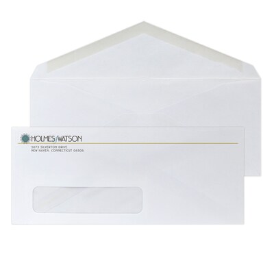 Custom Full Color #10 Window Envelopes with V-Flap, 4 1/4 x 9 1/2, 24# White Wove, 250 / Pack